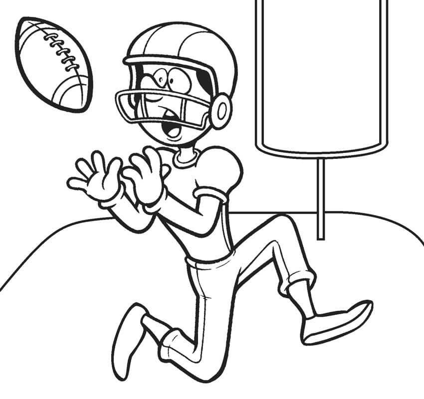 Desenho de Jogador de Futebol Americano para Pintar Giz de Cera
