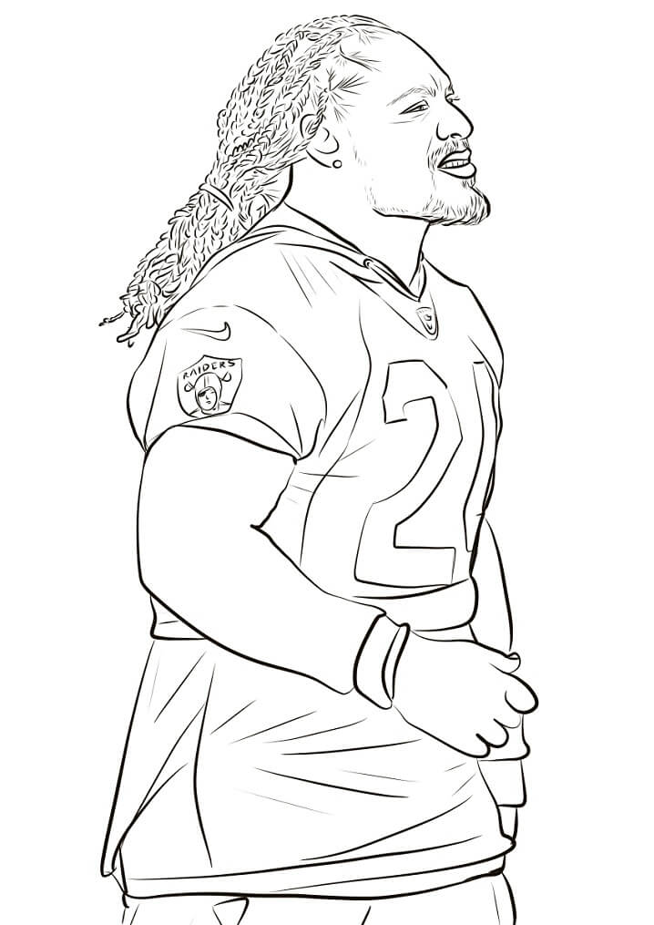 Desenho de Marshawn Lynch para Colorir