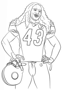 Desenho de Troy Polamalu para Colorir