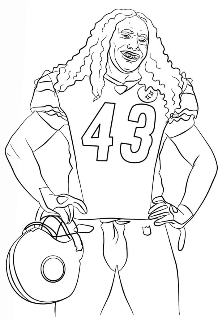 Desenho de Troy Polamalu para Colorir