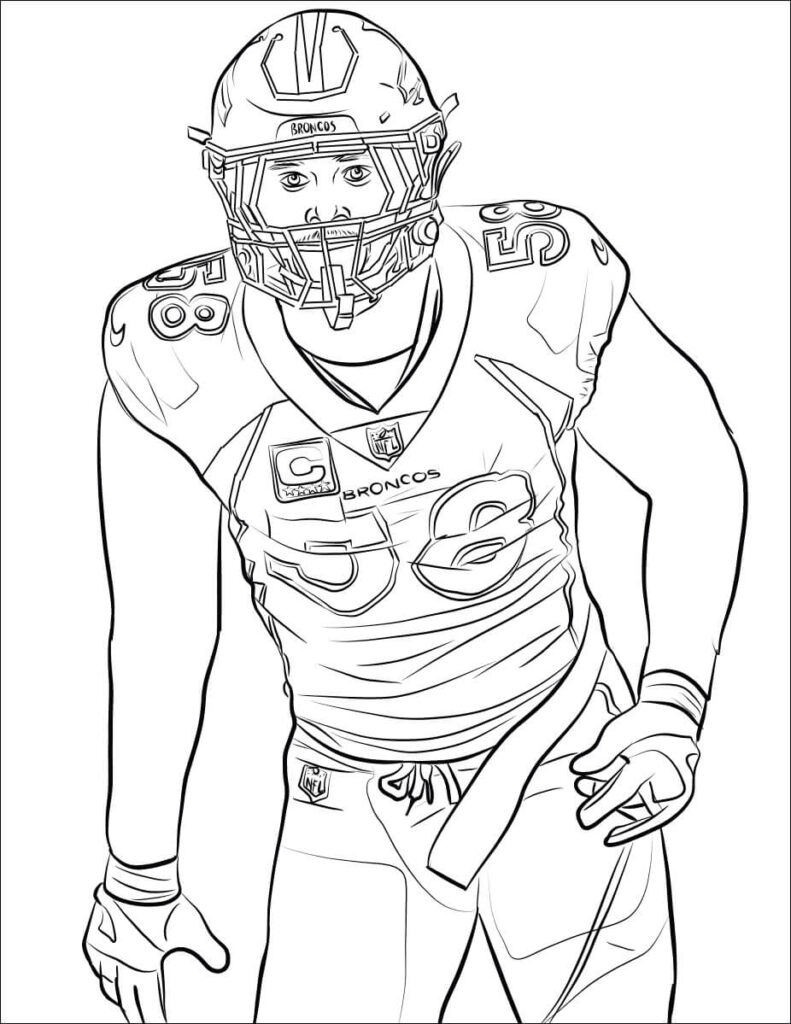 Desenho de Von Miller para Colorir
