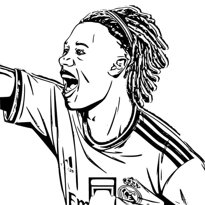 Desenho de Eduardo Camavinga Jogador de Futebol para Colorir