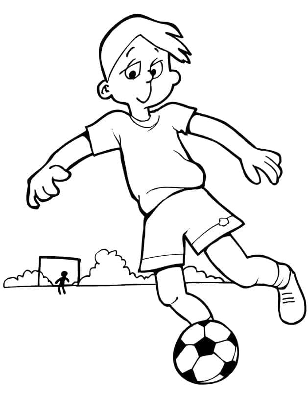 Desenho de Feliz Jogador de Futebol para Colorir