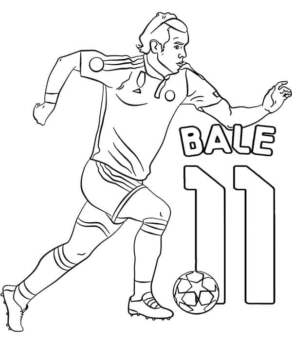 Desenho de Gareth Balé Jogador de Futebol para Colorir