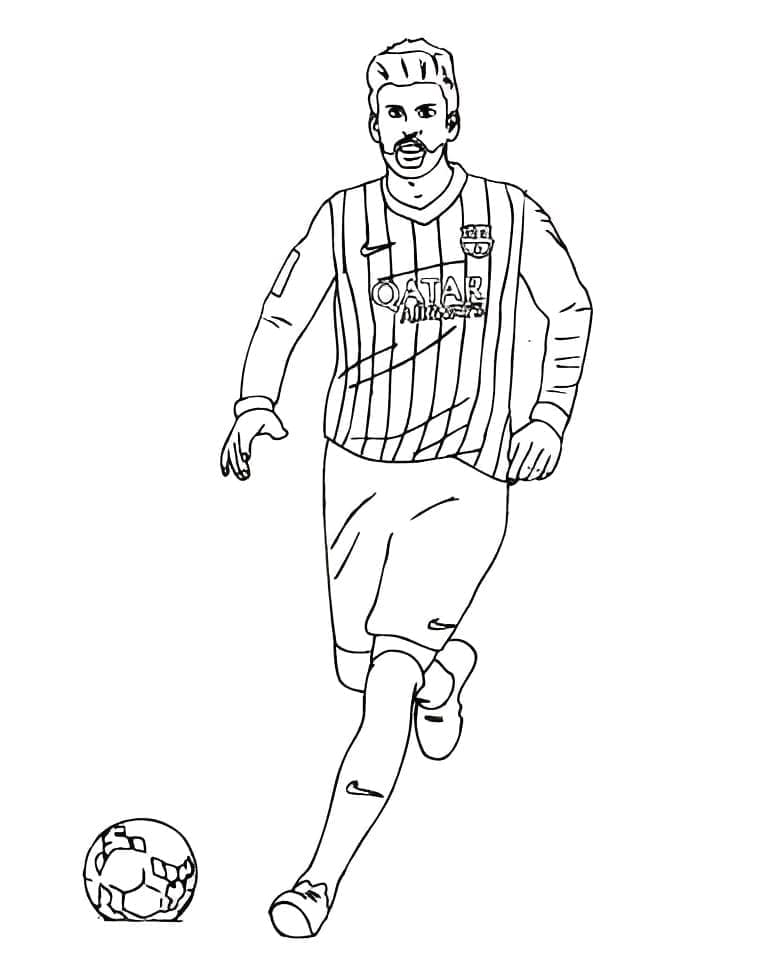 Desenho de Gerard Pique Jogador de Futebol para Colorir