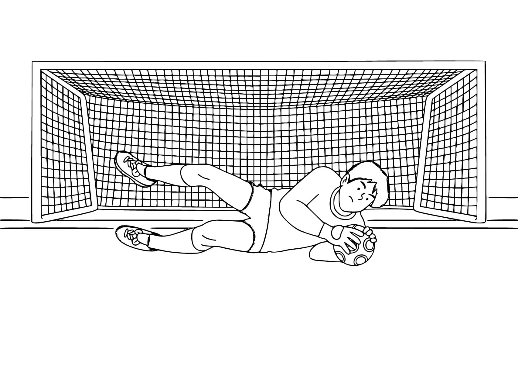 Desenho de Goleiro de Futebol para Colorir