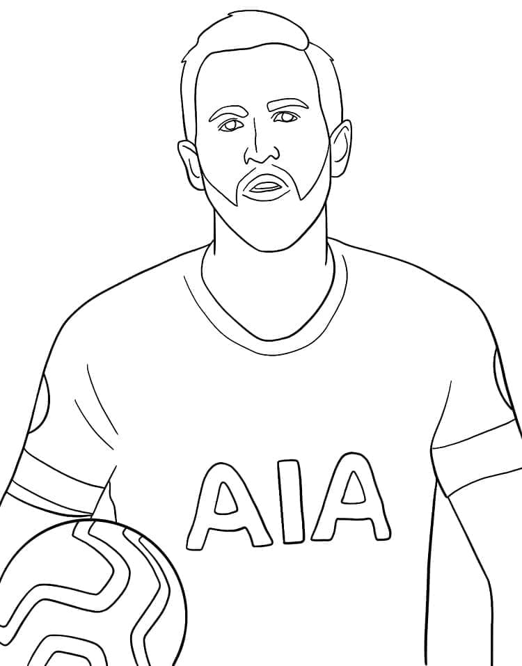Desenho de Harry Kane Jogador de Futebol para Colorir