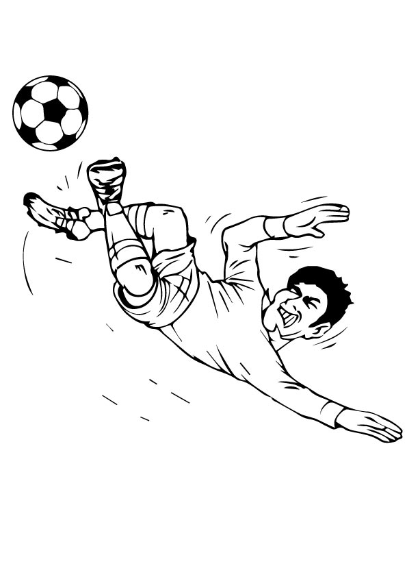 Desenho de Jogador de Futebol em Drible Incrível para Colorir