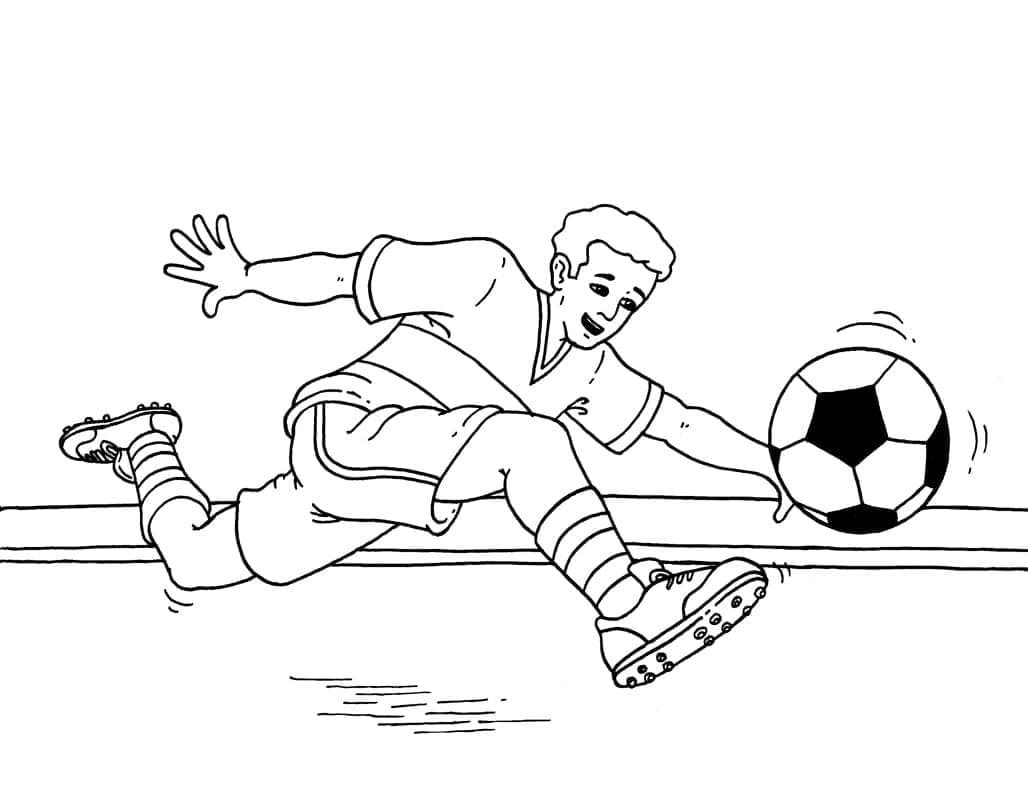 Desenho de Jogador de Futebol Engraçado para Colorir