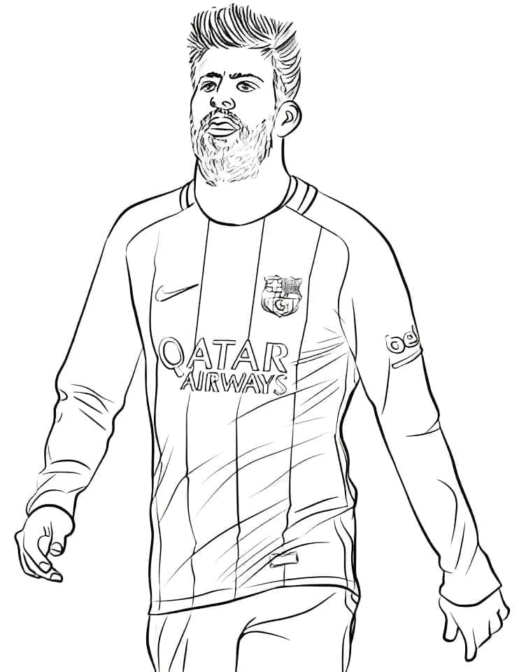 Desenho de Jogador de Futebol Gerard Pique para Colorir