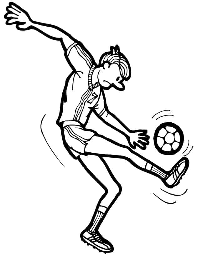 Desenho de Jogador de Futebol Grátis para Colorir