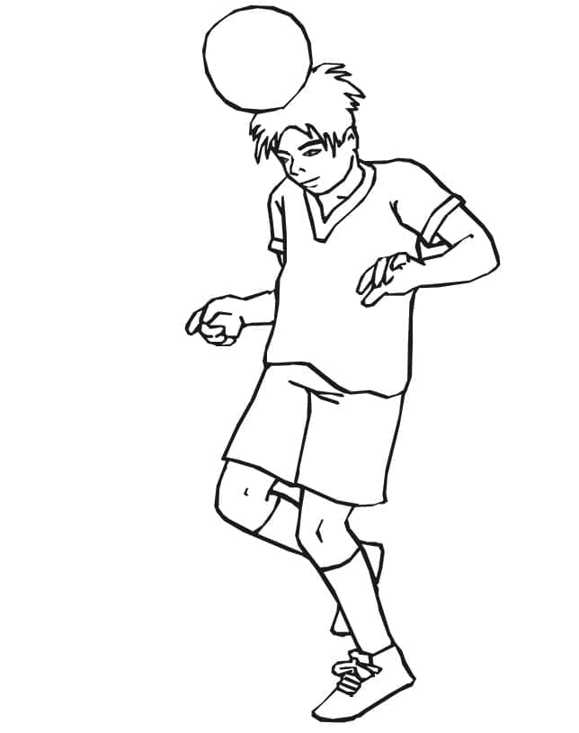 Desenho de Jogador de Futebol Grátis para Crianças para Colorir