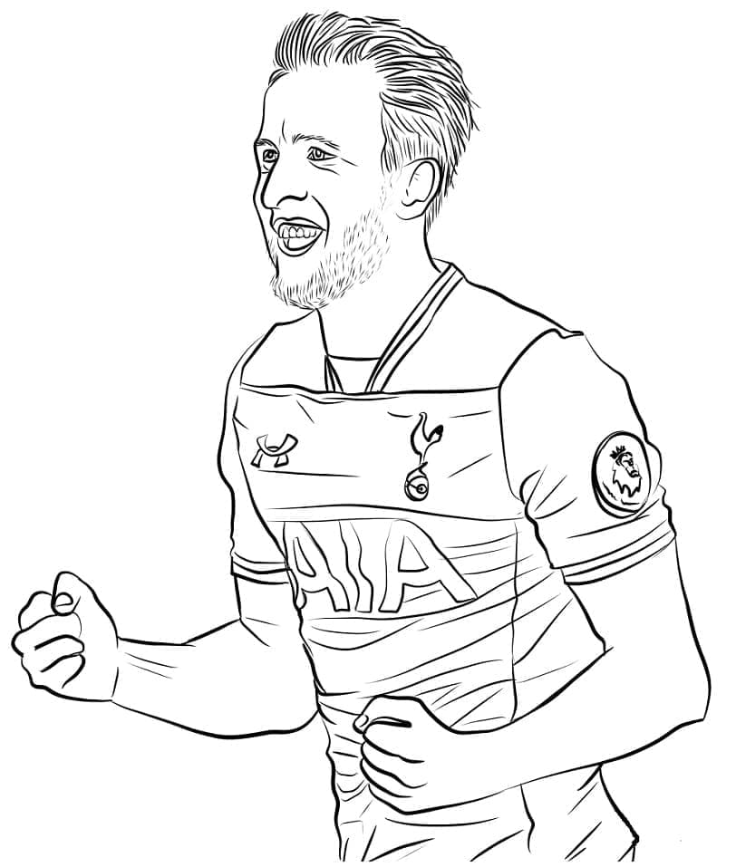 Desenho de Jogador de Futebol Harry Kane para Colorir