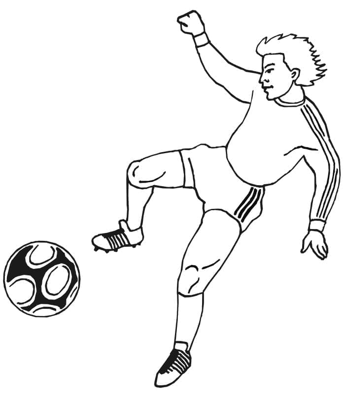 Desenho de Jogador de Futebol Incrível para Colorir
