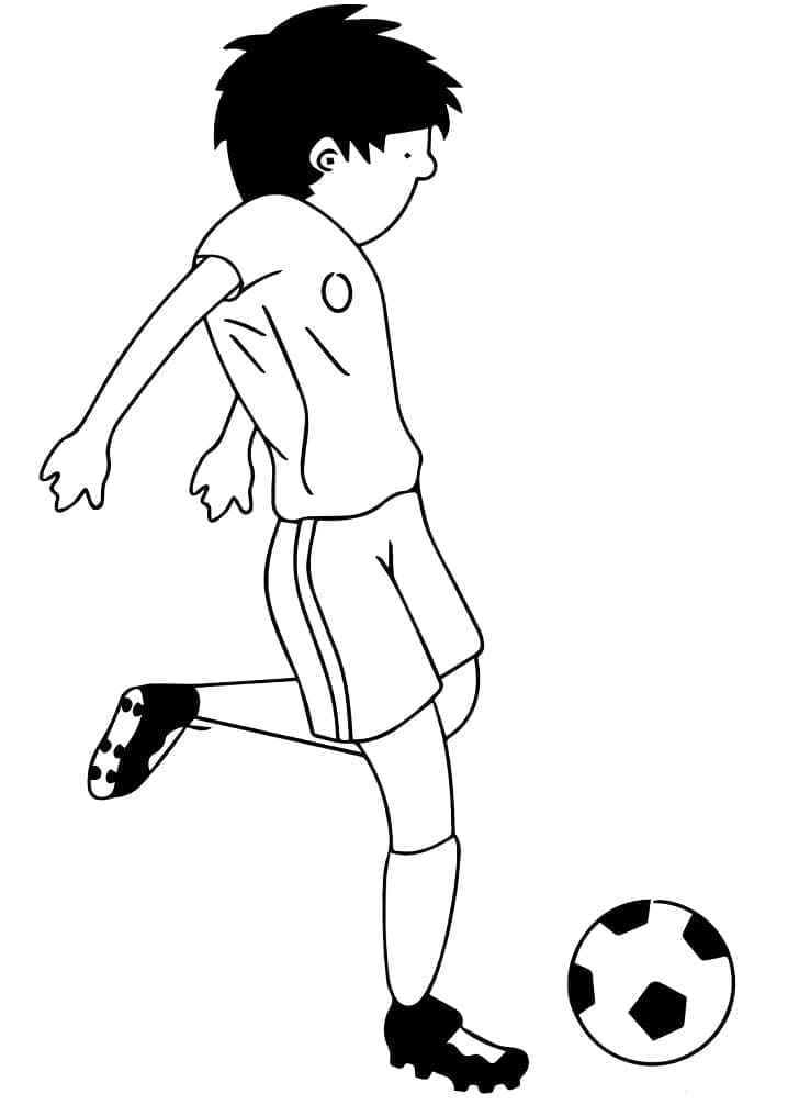 Desenho de Jogador de Futebol para Crianças para Colorir