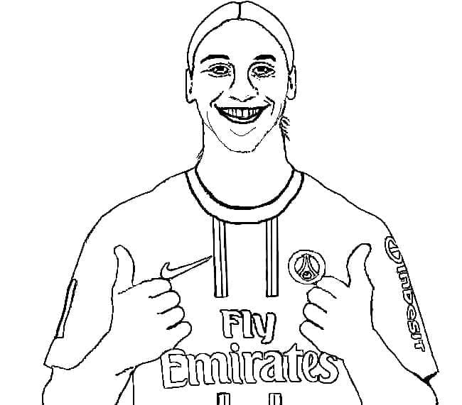 Desenho de Jogador de Futebol Zlatan Ibrahimovic para Colorir