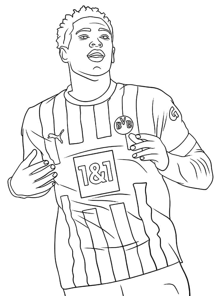 Desenho de Jude Bellingham Jogador de Futebol para Colorir