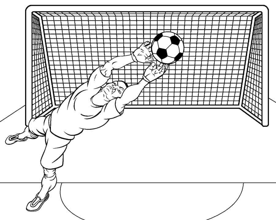 Desenho de o Goleiro de Futebol para Colorir