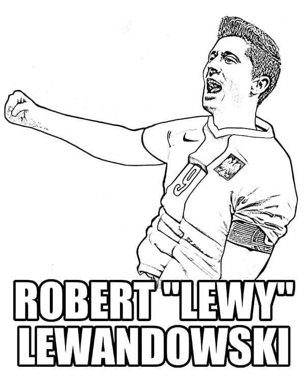 Desenho de Robert Lewandowski Jogador de Futebol para Colorir