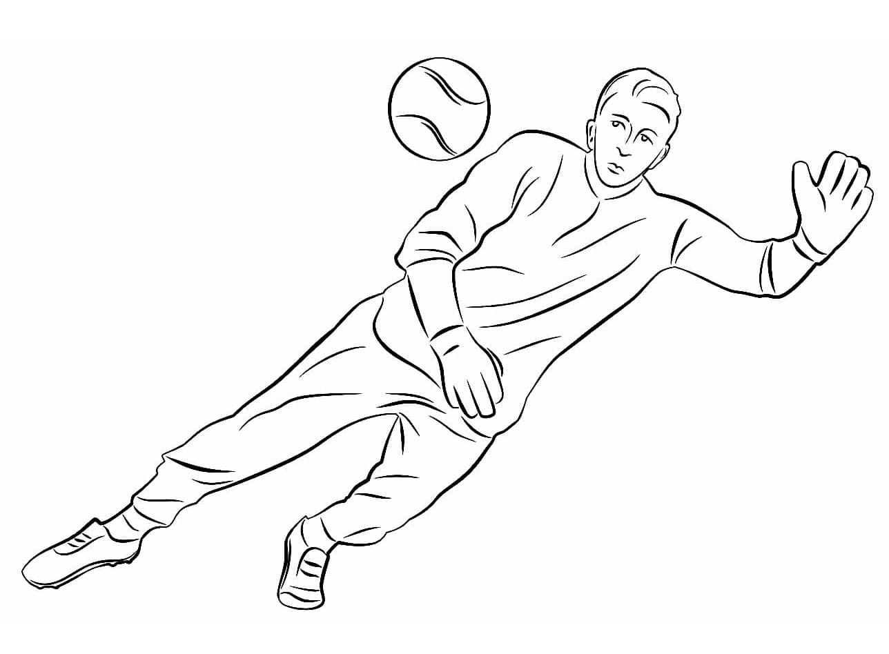 Desenho de um Goleiro de Futebol para Colorir