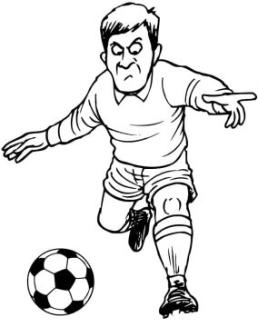 Desenho de Um Jogador de Futebol para Colorir