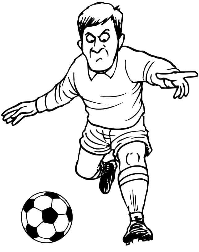 Desenho de um Jogador de Futebol para Colorir