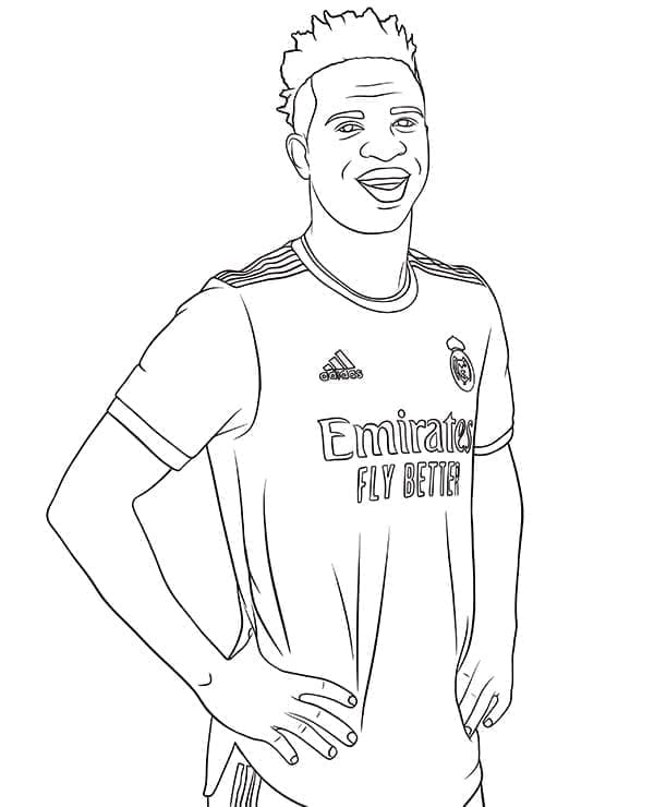 Desenho de Vinicius Jogador de Futebol para Colorir