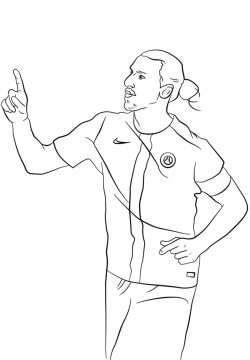 Desenho de Zlatan Ibrahimovic Jogador de Futebol para Colorir