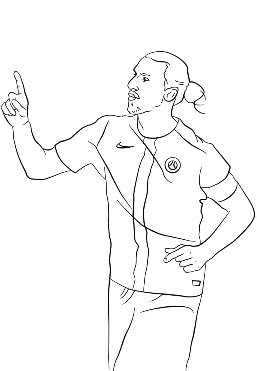 Desenho de Zlatan Ibrahimovic Jogador de Futebol para Colorir