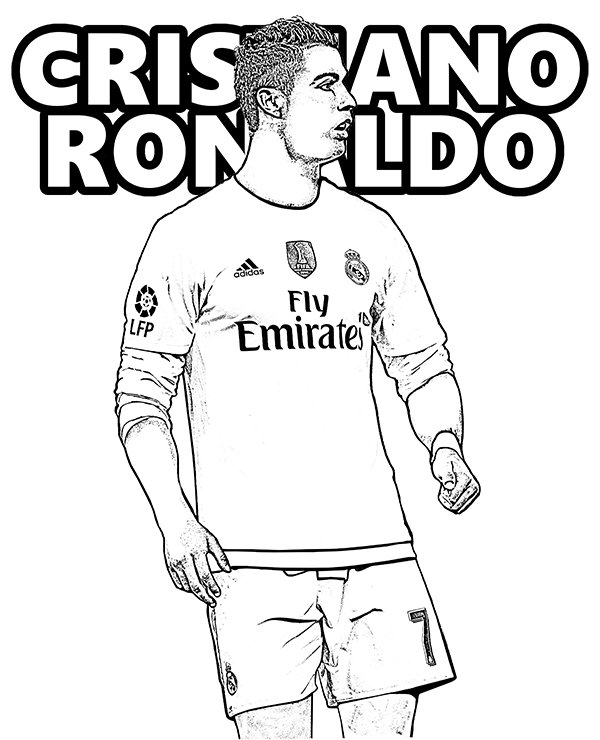 Desenho do Jogador de Futebol Cristiano Ronaldo para Pintar