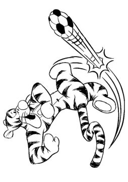 Desenho do Tigrao Jogando Futebol para Colorir