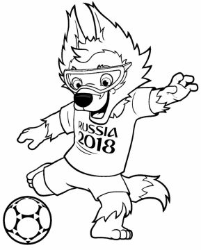 Desenho Pdf de Zabivakaa Jogando Bola para Pintar