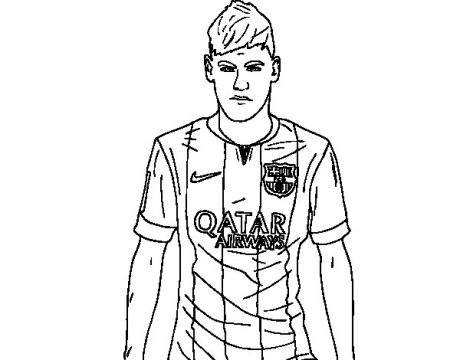 Desenho Pdf do Neymar Jr Jogador de Futebol para Pintar