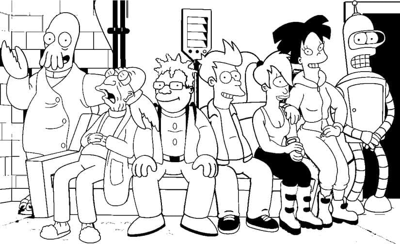 Baixar Desenho de Personagens do Futurama para Imprimir de Graça