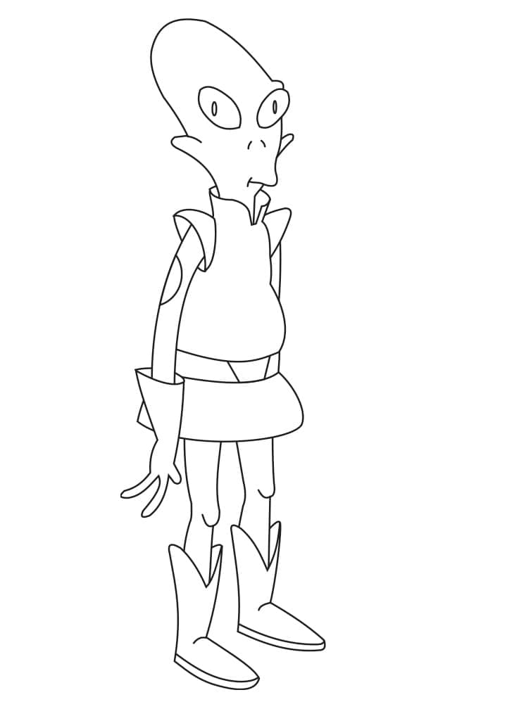 Desenho Kif Kroker Futurama para Colorir