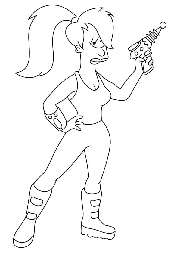 Desenho Leela Futurama para Colorir