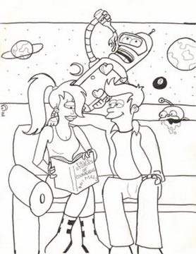 Desenho para Pintar em Pdf do Futurama para Baixar