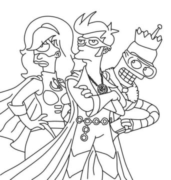 Desenho Pdf de Futurama para Colorir de graça
