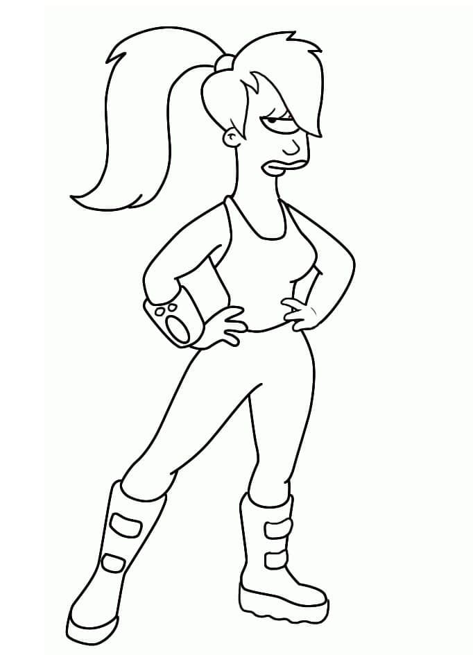 Desenho Turanga Leela para Colorir