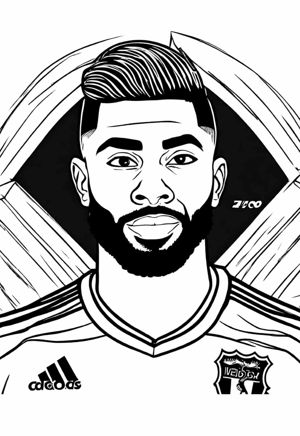 Desenho de Cara de Gabigol para Colorir