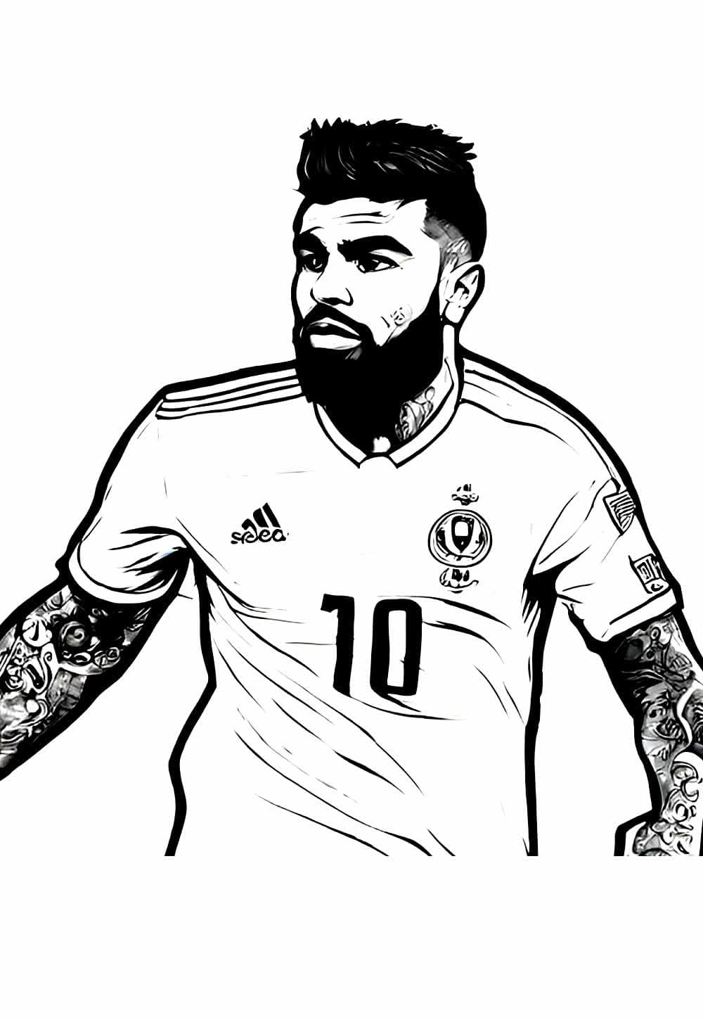 Desenho de Foto de Gabigol para Colorir