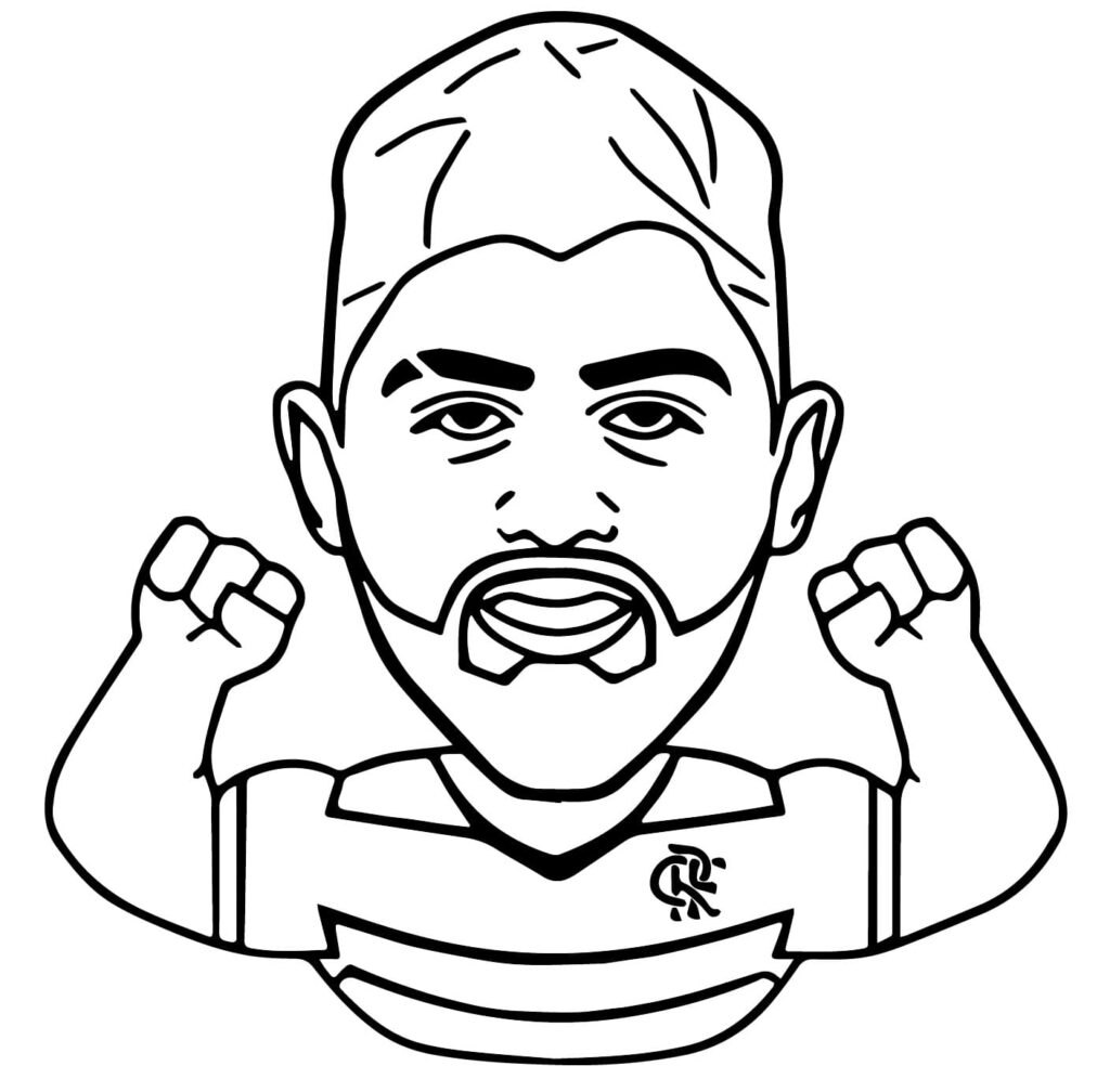 Desenho de Gabigol Feliz para Colorir