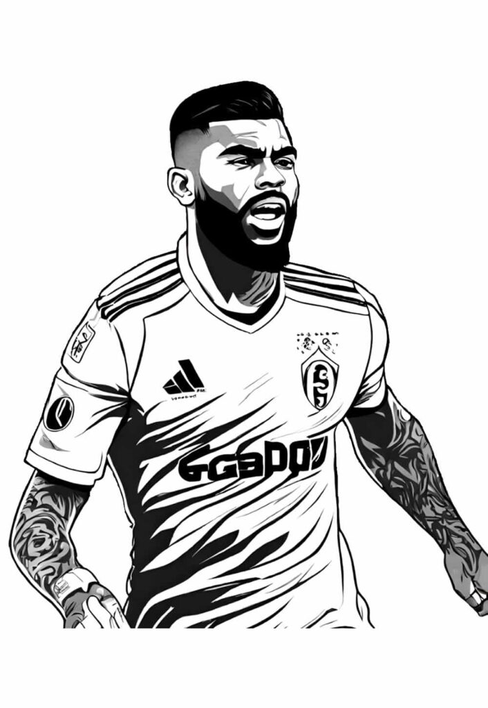 Desenho de Jogador de Futebol Brasileiro Gabigol para Colorir