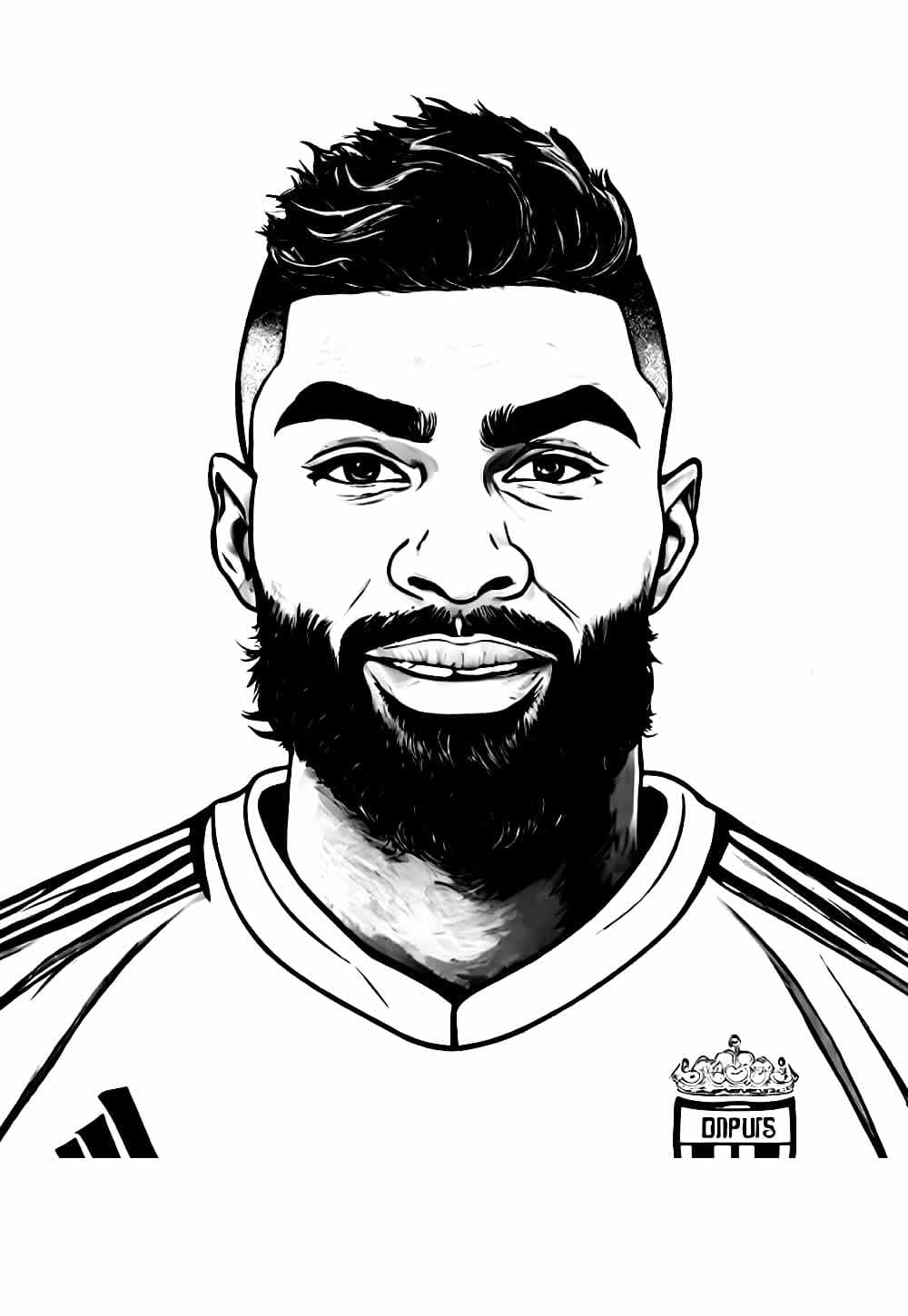 Desenho de Jogador de Futebol Gabigol para Colorir