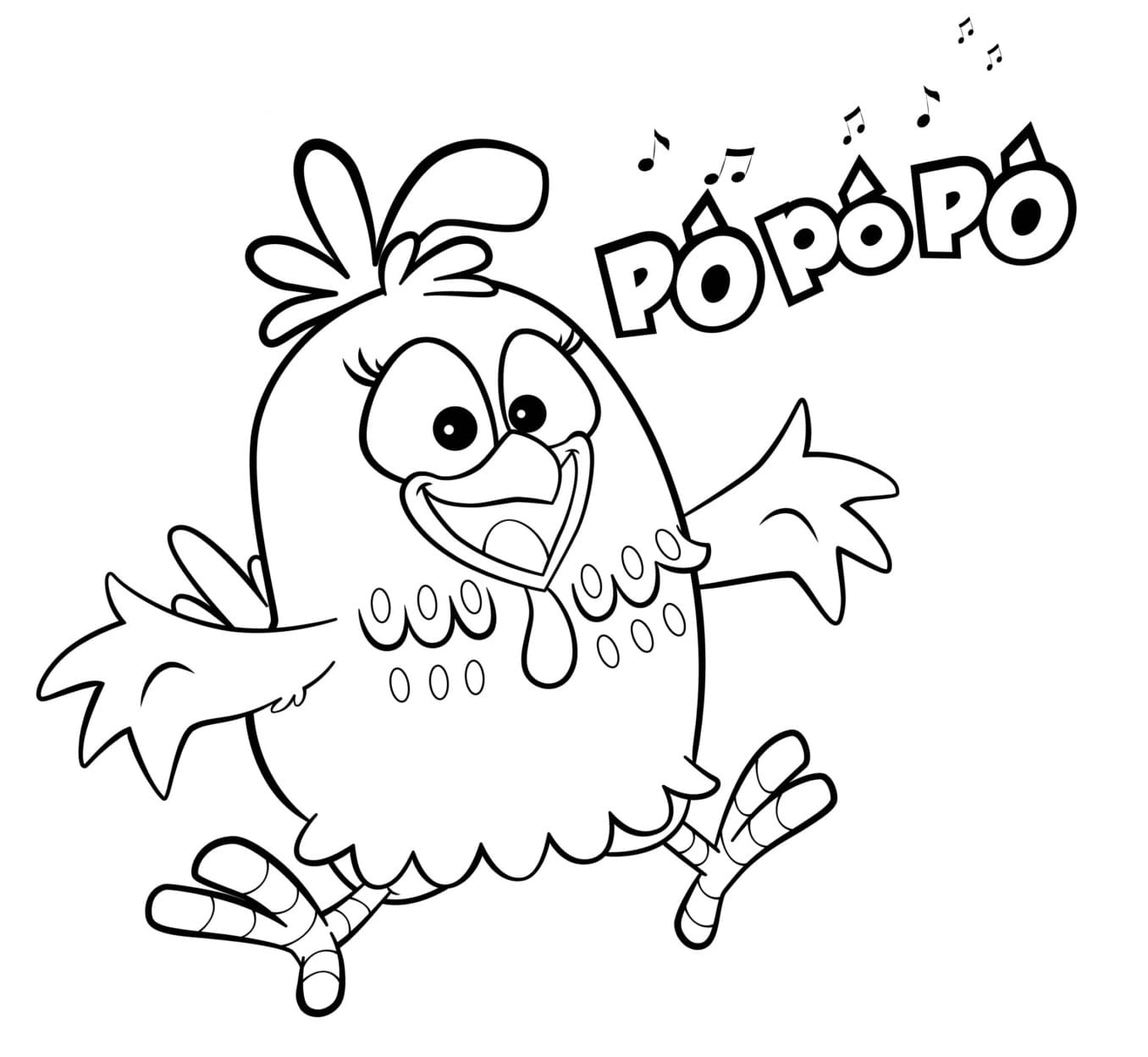 Desenho de Galinha Pintadinha Feliz para Colorir