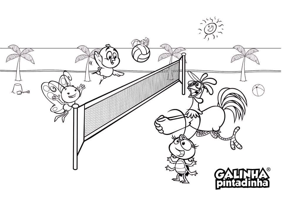 Desenho de Galinha Pintadinha para Crianças de 1 Ano para Colorir