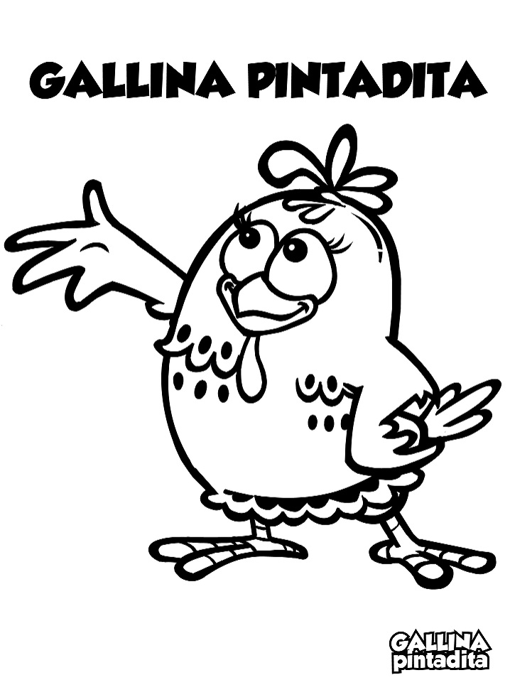 Colorir Imagem da Galinha Pintadinha em Espanhol