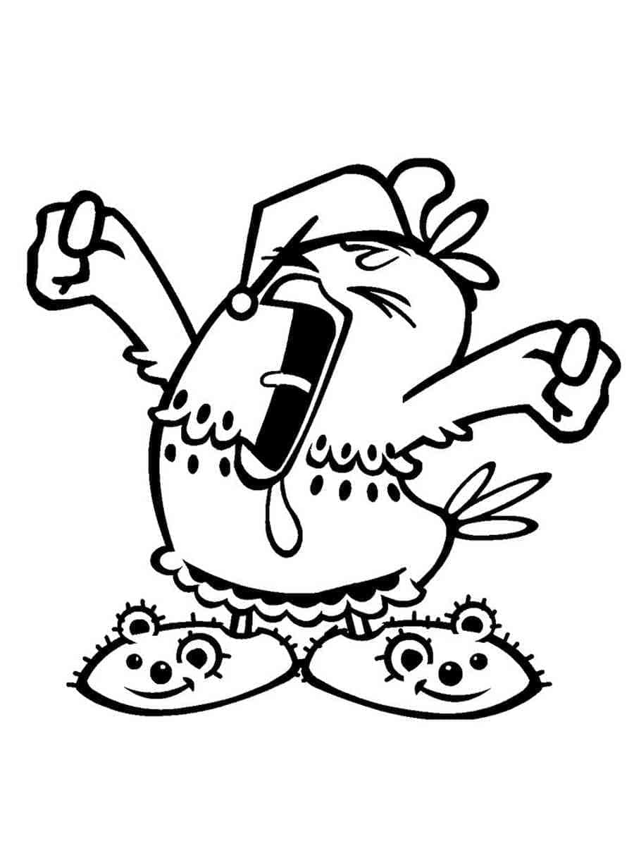 Desenho de Galinha Pintadinha Acordá para Colorir
