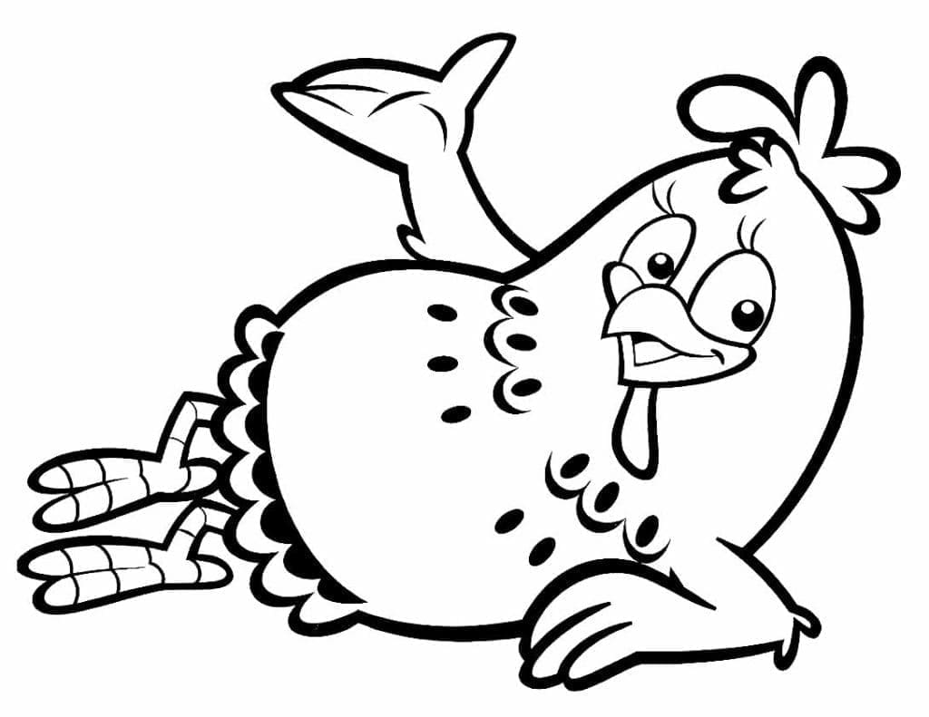 Desenho de Galinha Pintadinha Engracada para Colorir