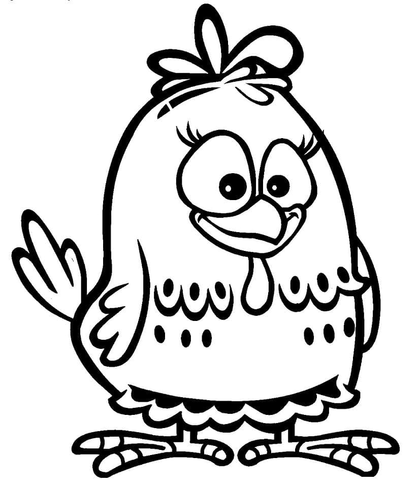 Desenho de Galinha Pintadinha Sorridente para Colorir